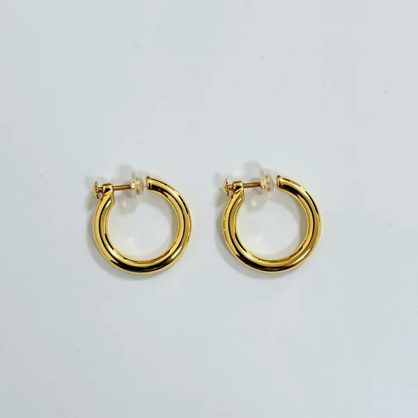 One-piece spiral ear clip 20mm smooth plain ring, simple and versatile, elegant, exquisite, fashionable, light luxury, high-end earrings