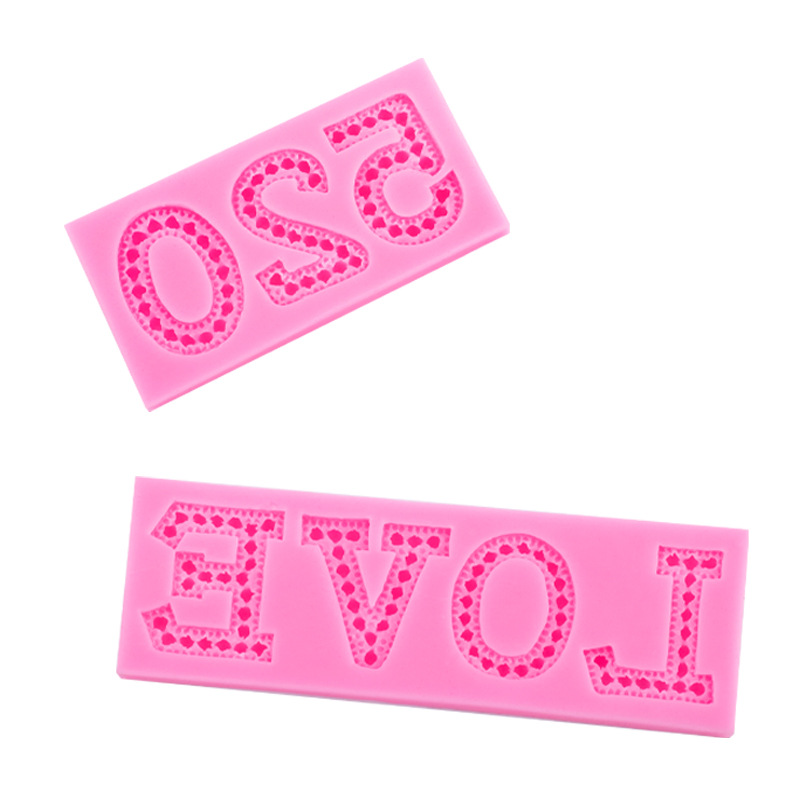 Día de San Valentín 520 cartas amor y números silicona molde pastel postre fondant chocolate decoración Accesorios