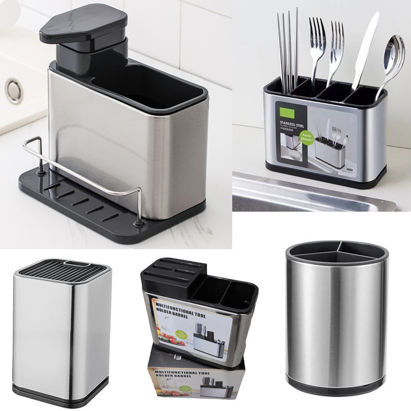 Escurridor de Cubiertos de Acero Inoxidable Multifuncional para Cocina