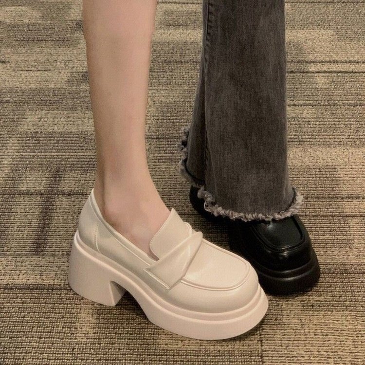 High heeled small leather for women in spring 2024, new one foot heel thick soled Mary Jane English style Lefu single_voghion.com