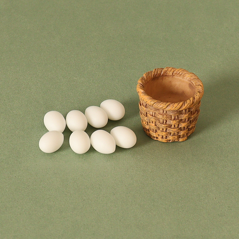 Dollhouse miniatura OB11 comida y juego accesorios de tiro modelo decoración escena huevo pollo nido combinación