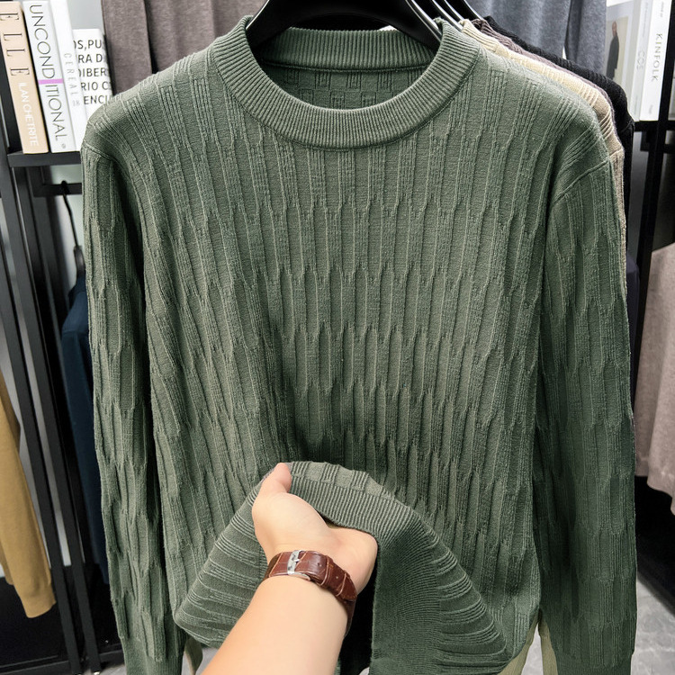 Suéter de alta sensación de moda para hombres Jacquard con camiseta de punto nuevo otoño y invierno casual suéter de ropa de hombre