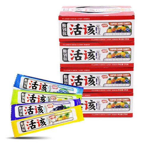 350g Fujiwara Tensai Acidic Jelly Candy Fruit Candy Leisure Nostalgic Snack Soft Milk Candy 24 Boxes/Case