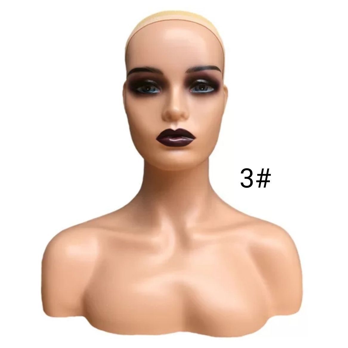 Maniquí Cabeza Femenina para Pelucas y Sombreros de Plástico para Exhibición y Fotografía