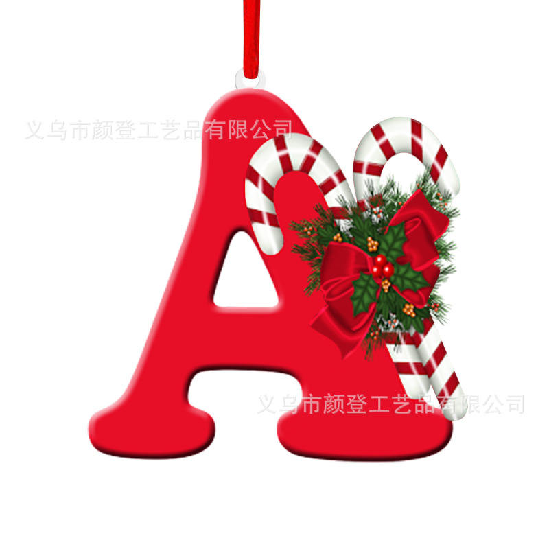 国境を越えた新しいアイデア英語のアルファベットはアクリル平面クリスマスツリーのホームパーティーの装飾プレゼントを飾っている|undefined