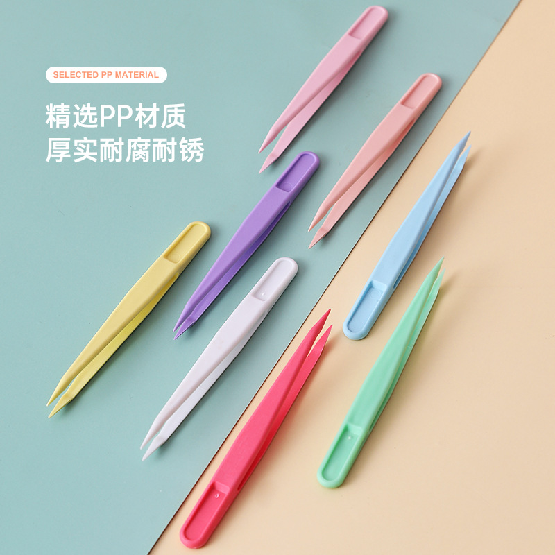 11厘米卡通镊子塑料彩色夹子咕咔配件工具手账手工diy饰品夹文具