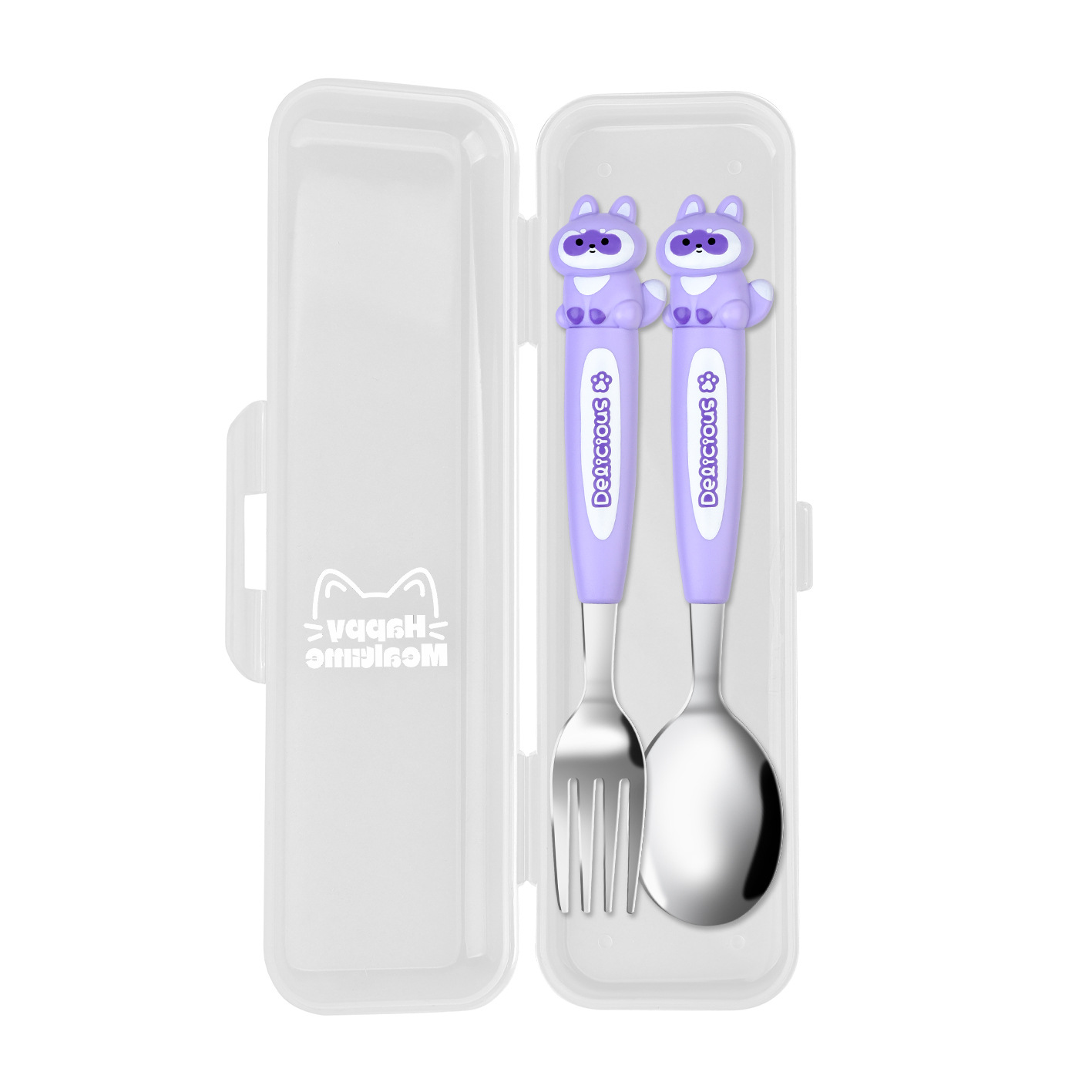 Inswind acero inoxidable DCS - 2068 - cs cubiertos infantiles ecológicos súper lindos cucharas de dibujos animados set ecológico de viaje