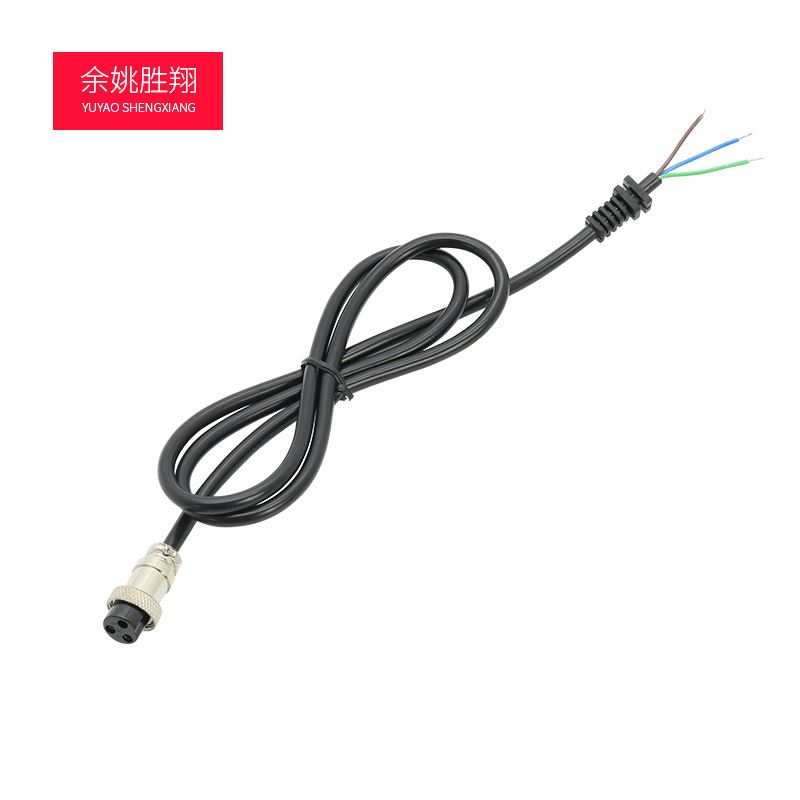 航空插头 M16航空插头线 3芯航空头插对接电源线 电源航空头转线
