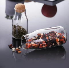 透明な保存瓶 家庭用コーヒー瓶 キッチン収納瓶 キャンディー瓶 茶葉瓶 コルク栓付きガラス瓶 密閉