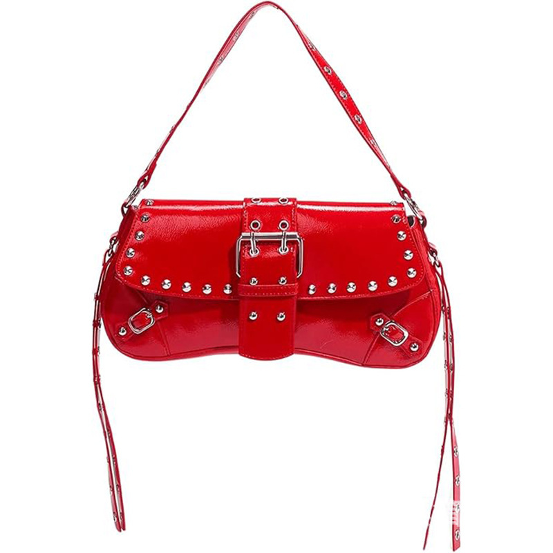 Women's Shoulder Bag Y2K Handbag Gothic Fashion Cute Rivet Punk Rivet Wallet Underarm High Quality