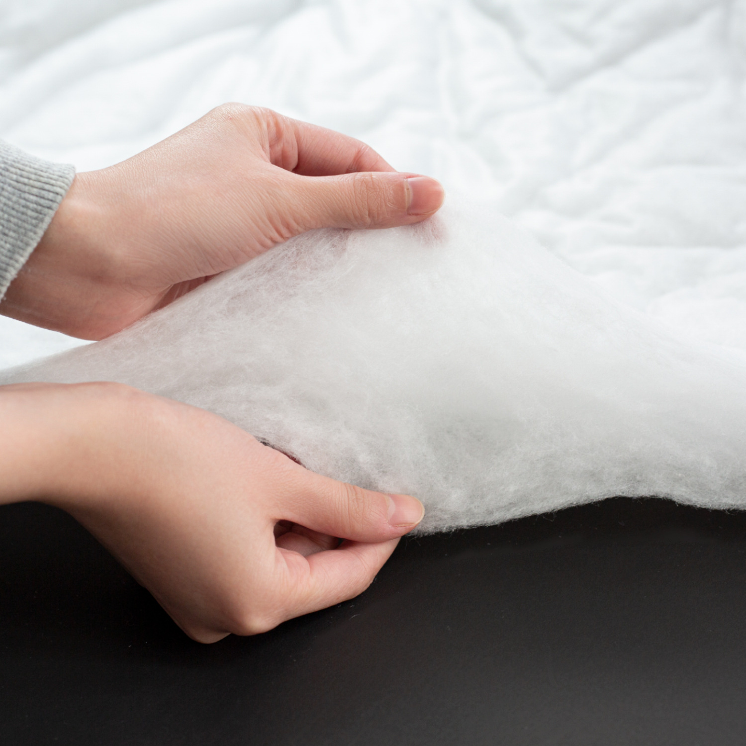 喷胶棉仿丝棉水洗棉高弹棉羽绒棉复衬服装被子被芯家纺用GRS证E18