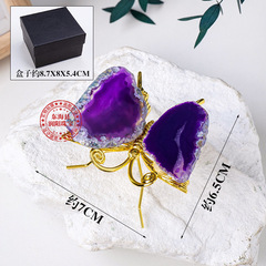 Natural Crystal Agate Butterfly Ornament Colorful Raw Stone Mineral Specimen Desk Decor Crystal Craft Wholesale