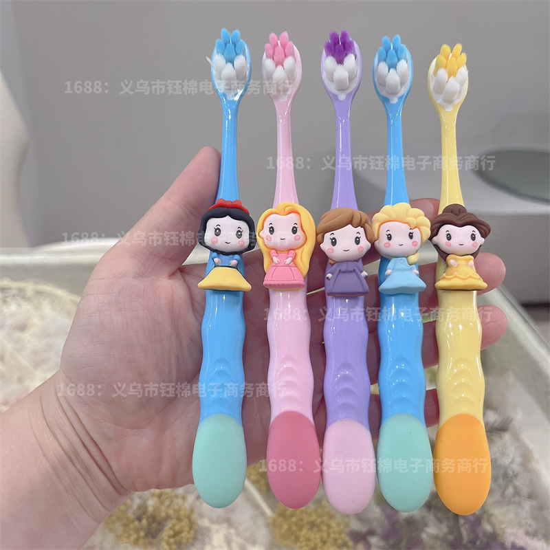Children's Toothbrush Princess Style Soft Bristle Toothbrush Kidsren's Elsa Snow White Cartoon Girl Toothbrush Must Choose Cute 3