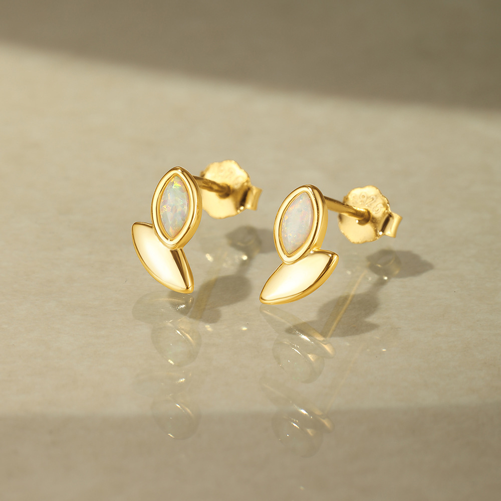 2g Weight 925 Sterling Silver Ear Needle Material Opal, Zircon Inlay Material Drop Earrings, Ear Studs Classification 1 Pair Quantity Holiday, Daily Occasion 925 Sterling Silver Material Leaf, Butterfly Pattern Women's Gender Plating Design Simple Style Style 1 Pair 925 Sterling Silver Opal Zircon 925 Sterling Silver Earrings Leaf Butterfly Drop Earrings Ear Studs 10