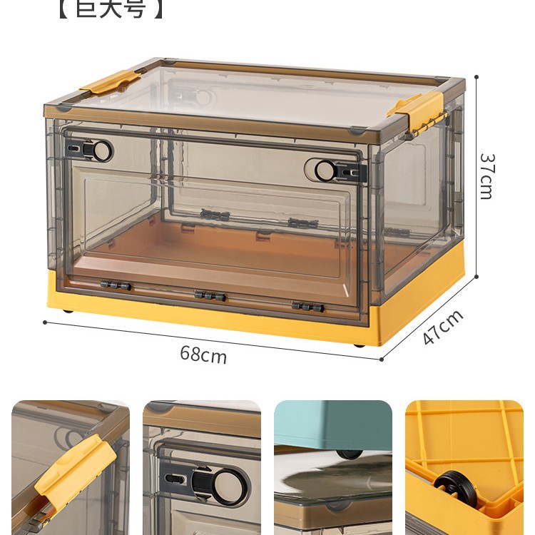 Caja de almacenamiento hogar plegable caja transparente armario ropa edredón caja de almacenamiento juguete merienda caja de almacenamiento de plástico