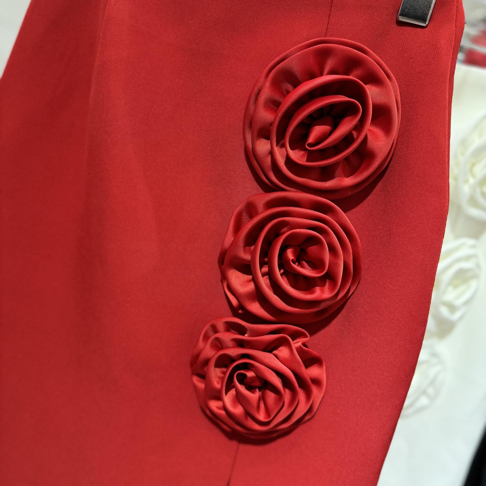 280g Weight Midi Dress Dress Length Type Hip Skirt Dresses Type Polyester Fabric Type High Waist Waist Line Inelastic Elasticity Family Gathering, Date Occasion Slim Fit Type Christmas, wedding season Festival Rose, Solid Color Pattern Summer, Spring Season Women's Gender Elegant Style, Retro Style Summer Spring Elegant Style Retro Rose Solid Color Polyester Midi Dress Skirts 4