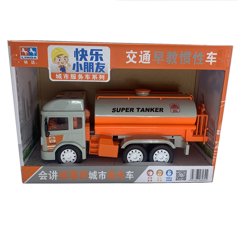 Linda historia contando la inercia del coche de juguete de los niños ingeniería de la música coche de bomberos policía coche mezclador camión vehículo todoterreno al por mayor