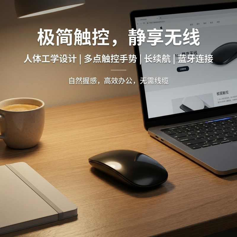 Cross-border hot-selling rechargeable Bluetooth touch mouse wireless mouse type-c charging interface compact, comfortable and silent