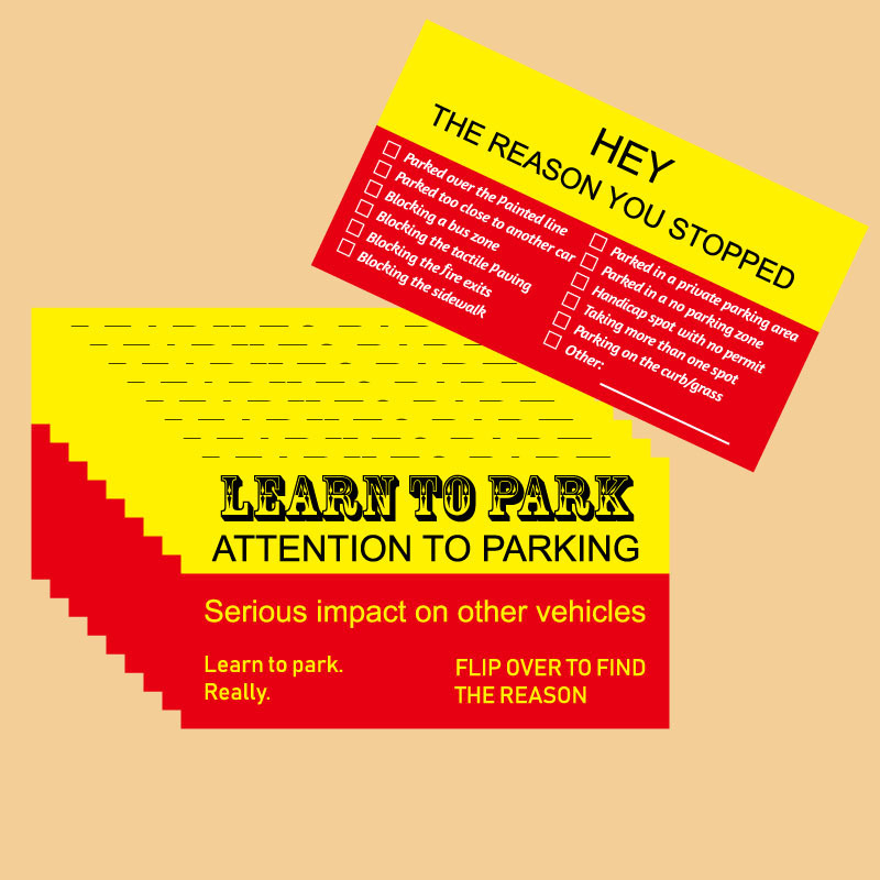 有趣的停车卡,违规行为，警告停车，学会停车