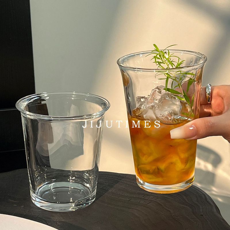 批发翻口透明咖啡杯简约玻璃杯家用水杯牛奶饮料杯奶茶杯咖啡杯子|undefined