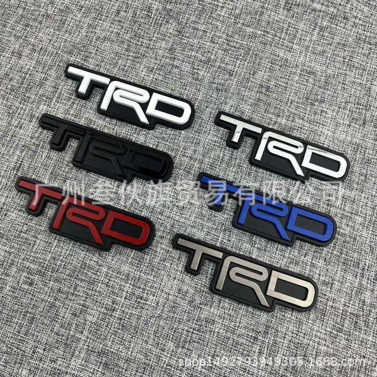 TOYOTA TANTU 수정 된 TRD 바디 라벨 후면 라벨 TRD 금속 수정 그릴 색상 중간 그물 자동차 로고를 위해 적합