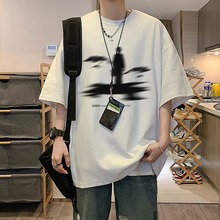 短袖T恤男装潮时尚简约日系气质文艺原宿慵懒百搭潮流新款流行ins