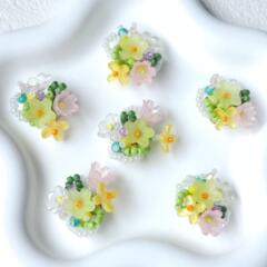 グリーンフィールド織りスズランフラワーライスビーズフラワークラスター手作りイヤリング頭飾り靴花バッグブローチ diy ジュエリーアクセサリー