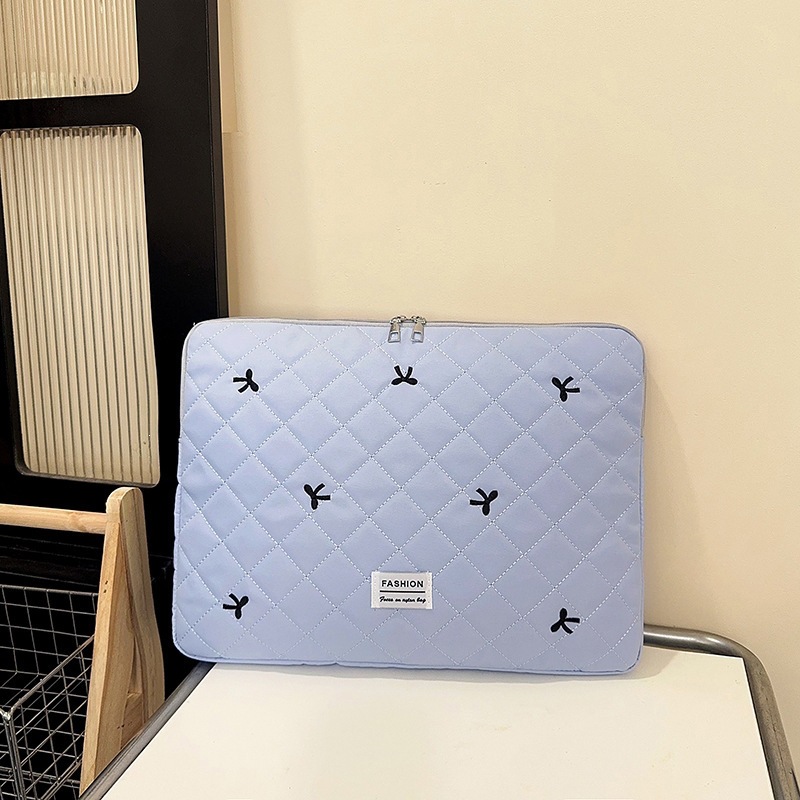 Korean Ins Tablet Storage Bag with Cute Diamond Embroidery Bow 11/13/ 15inch Notebook Storage Bag