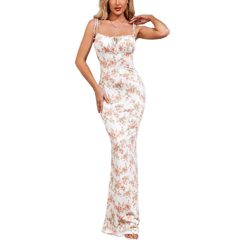 Kt Sleeveless Long Ti Sexy Dress with Open Back, Slim Fit, Bodycon, 2024Ok, Tie-Up, Vacation, Beach, Summer