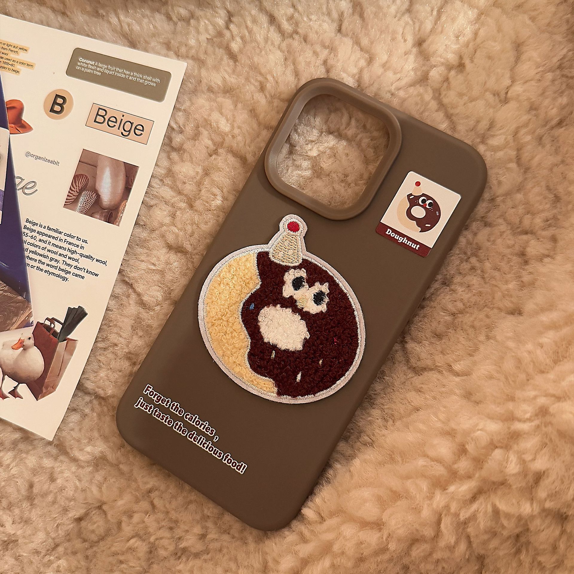 55g Weight iPhone Applicable Brands Phone Cases Classification tpu Material Donuts, French Fries, Cake Pattern Cute Style Embroidery Craft Tpu Donuts French Fries Cake Embroidery Cute Phone Cases Phone Accessories 14