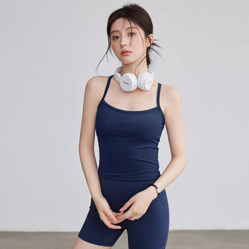 スポーツ下着女性の美しい背中ヨガベストノースリーブブラジャー夏の新しいピラティストップスサスペンダーフィットネス服卸売|undefined