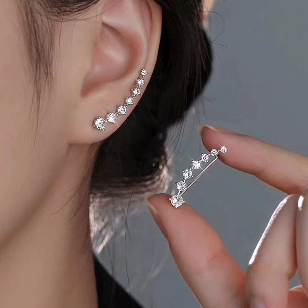 Изысканная серебряная штифта, блестящие серьги, серебро 925 пробы, лёгкая роскошь, качественный стиль, яркий броский стиль