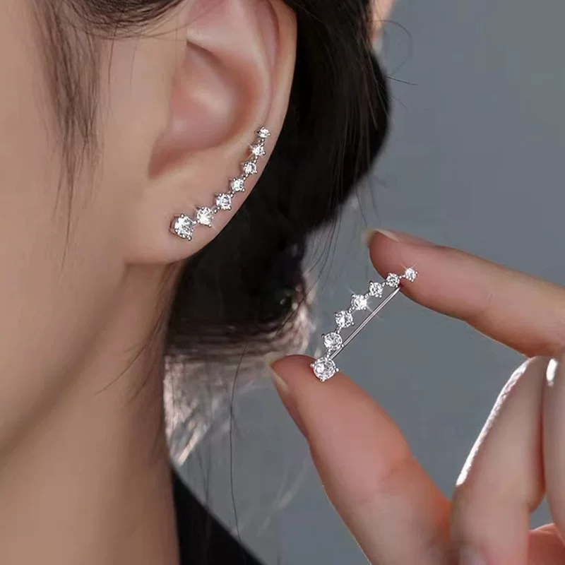 Изысканная серебряная штифта, блестящие серьги, серебро 925 пробы, лёгкая роскошь, качественный стиль, яркий броский стиль