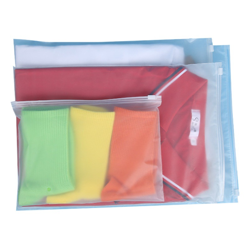 Bolsa de cremallera esmerilada de plástico CPE ropa interior toalla bolsa de embalaje juguete cosméticos joyería almacenamiento bolsa de hueso