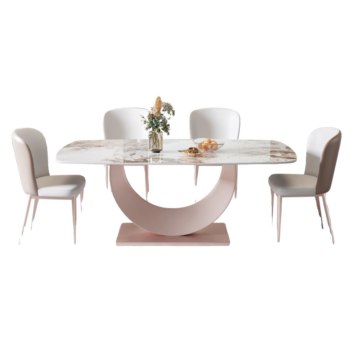 Luz de lujo Rock placa mesa de comedor y silla combinación moderna simple hogar pequeño apartamento sala de estar rectangular comedor mesa de comedor
