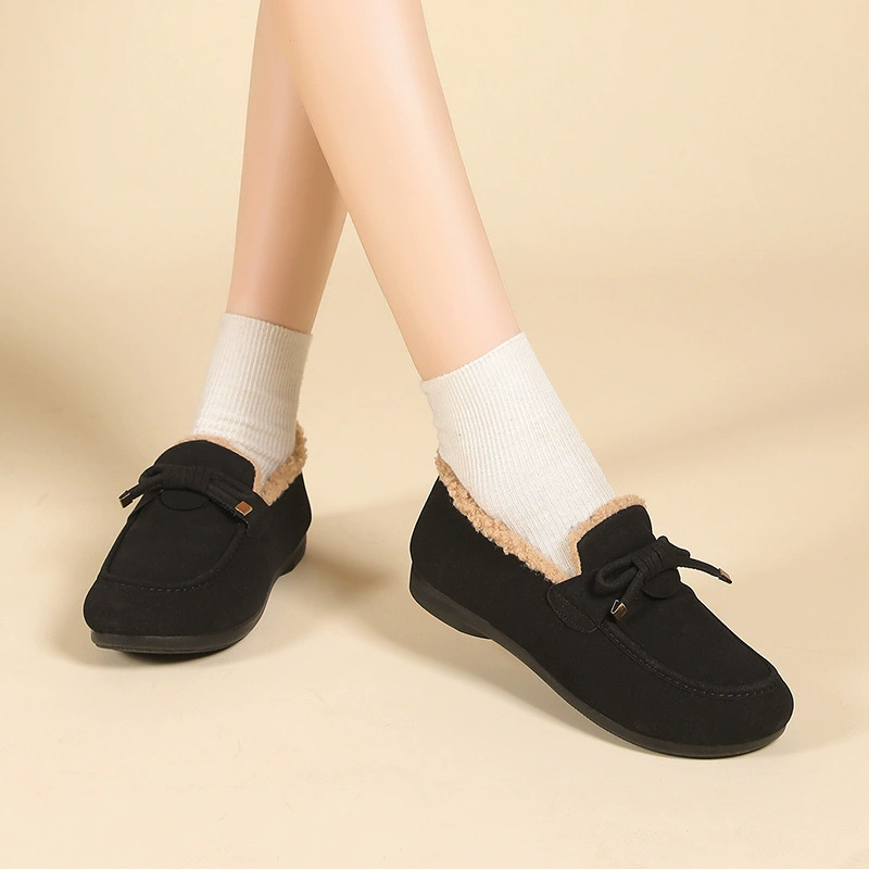 Demi‑season warm slippers, PVC upper, suede‑effect and faux‑fur trim, Korean style, sizes 36–40