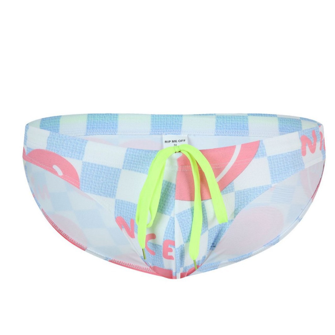 Factory wholesale men's swimming trunks low waist sexy fashion printing triangle swimming trunks cross-border new youth swimming trunks men