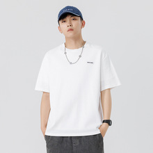 日系男装夏季重磅短袖t恤男新款宽松休闲简约男生半袖衫情侣装潮