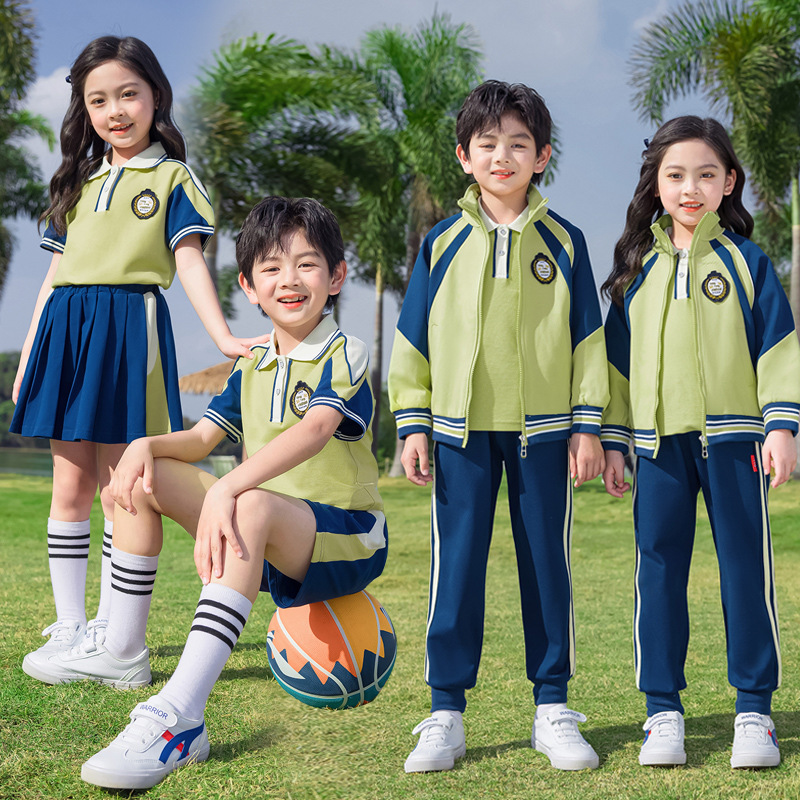 小學生校服春秋款套裝幼兒園園服兒童夏季純棉短袖一年級運動班服