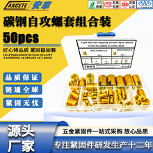 跨境货源 50pcs盒装 302型碳钢自攻螺套 螺纹修复自攻牙套组合装
