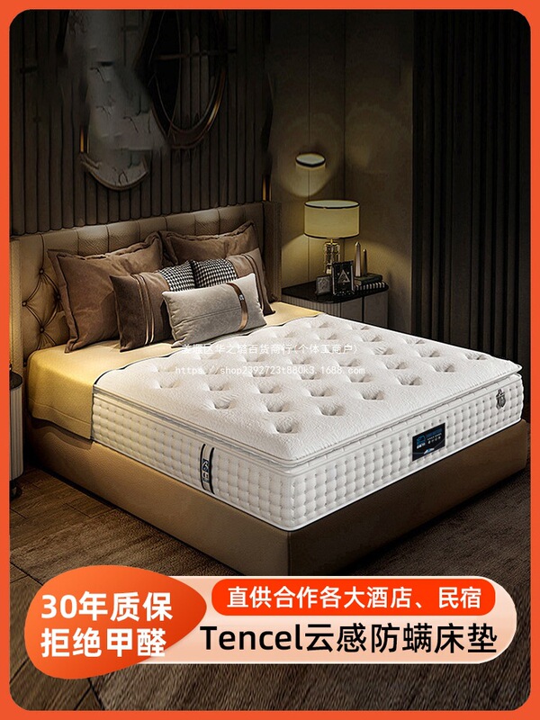 Hilton Five-Star Hotel Latex Memory Foam Independent Pocket Spring Mattress Compressed Roll Package Super Soft and Thickeneded