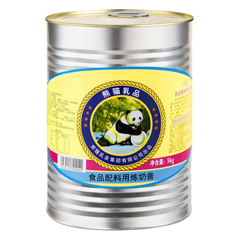 Большая бутылка сгущенного молока марки Panda [5kg] ведро для выпечки сгущенного молока панды