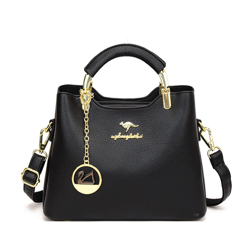 Bolsa de mano de lujo ligera multicapa de cuero suave de moda universal de moda moda moda de un solo hombro mochila