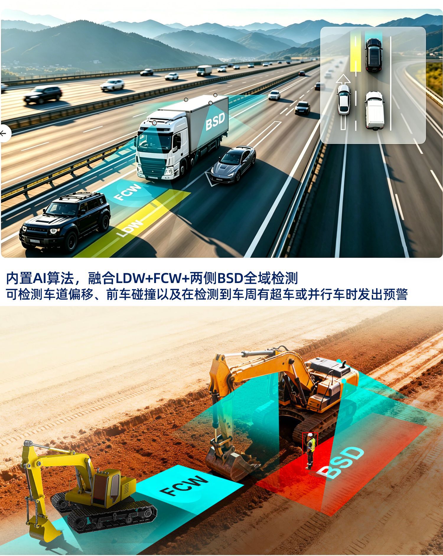 Truck 360 Panoramic Surround View Imaging System, Strong Light Night Vision, Blind Spot Monitoring, Full Vehicle Bird's Eye View, 4g Driving Recorder
