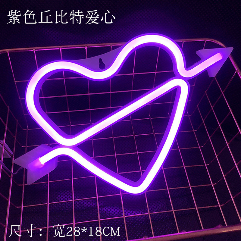 Lámpara LED con forma de flamenco, cactus, nube, neón, luna y relámpago, luz nocturna decorativa