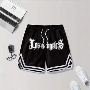 2025 American Basketball Shorts Loose Five-Point Training Fitness Running Sports Pants Women's High Street Men's Fashion Letters