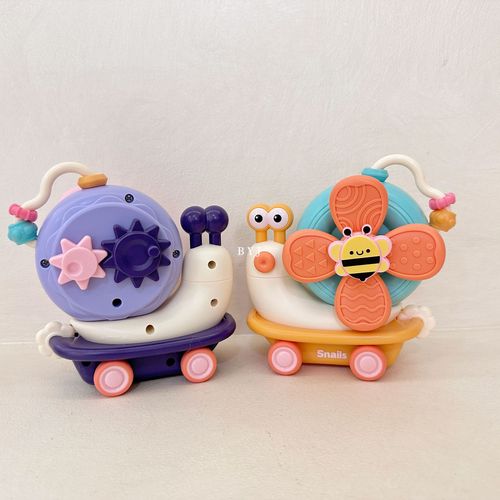 Five-in-one snail windmill spinner dining table rocker play water inertia car combination fun emotional soothing toy