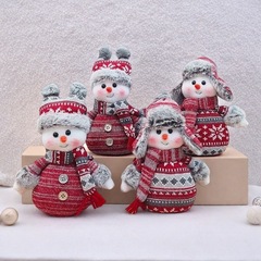 クリエイティブクリスマス新しいニット雪だるま人形装飾外国貿易直接供給模擬生地素材クリスマス装飾