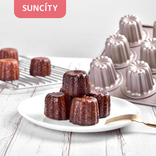 Manufacturer wholesale carbon steel thickened cake pan household non-stick 12-piece Cake mold baking tool