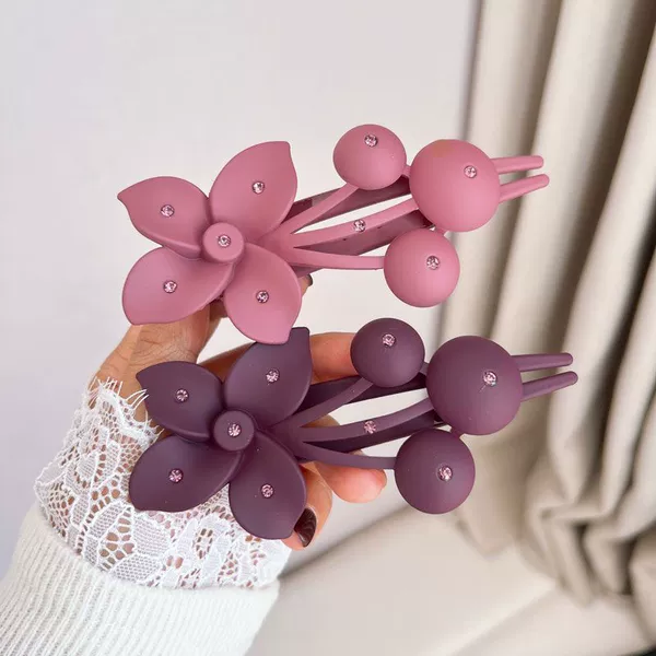 Bauhinia Flower Clip-Rose Red Purple + Plum Red